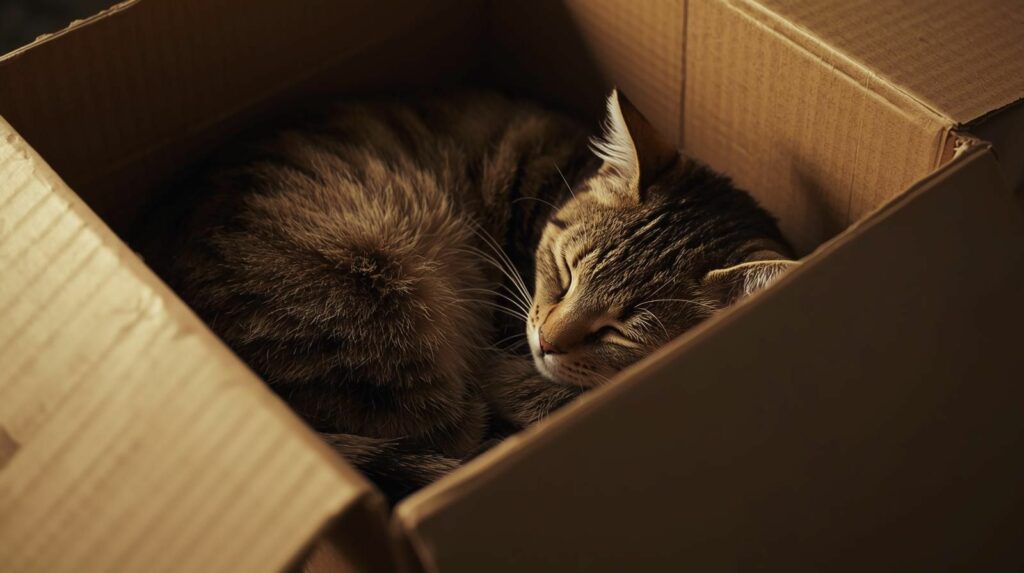 por que os gatos gostam de caixas dormir