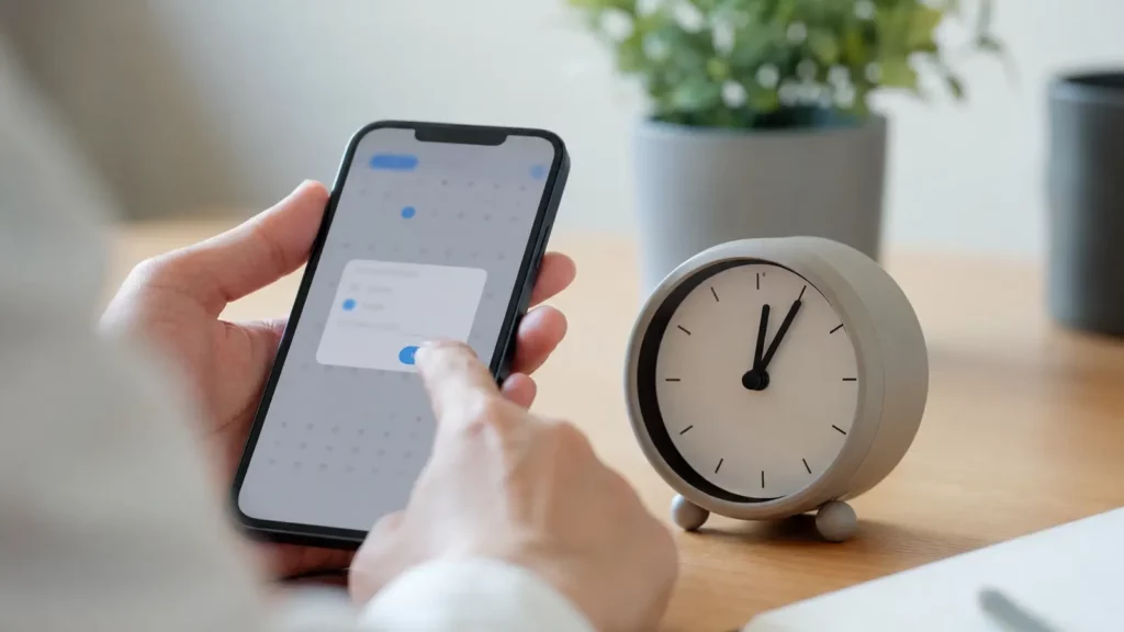 Google Agenda não envia notificação? Pessoa criando um evento de teste próximo do horário atual.