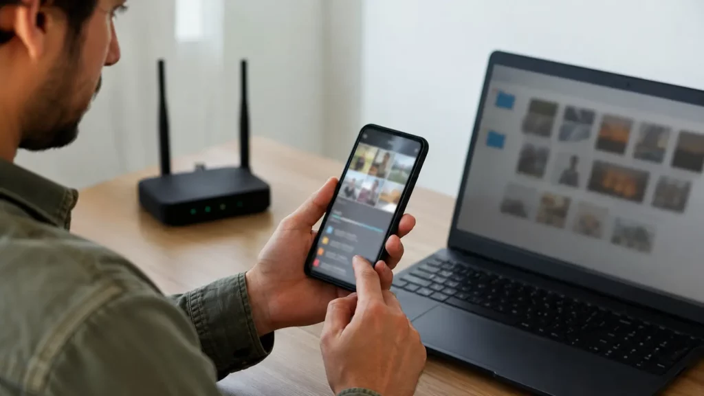 Upload manual de arquivo pelo celular em conexão estável