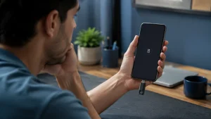 Celular, porta USB-C, adaptador OTG e pendrive aparecem separados para mostrar os pontos possíveis de falha. celular não reconhece pendrive