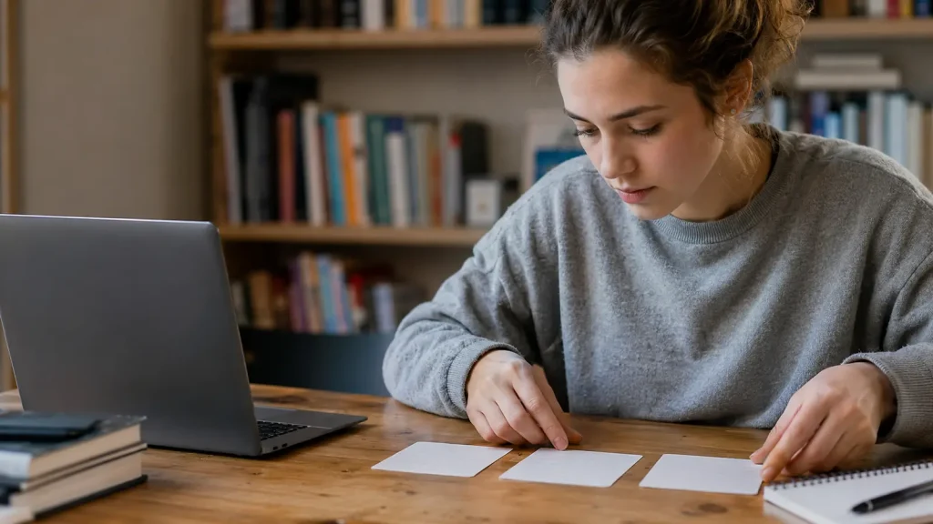 Estudante organizando objetivo, nível e perguntas iniciais.