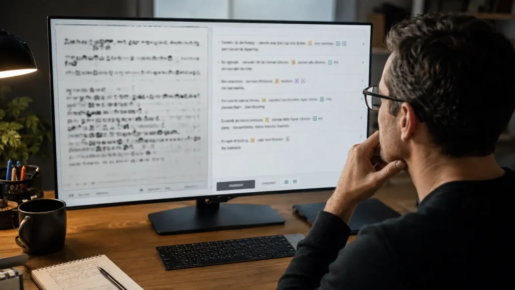 Pessoa compara a mensagem da captura com a transcrição feita pela IA.