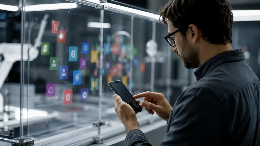 Usuário testando o celular com aplicativos de terceiros temporariamente isolados.